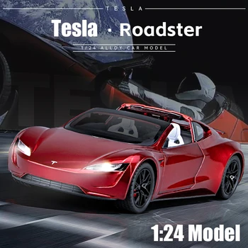 1:24 Tesla Roadster Sport Coche De La Aleación Modelo De Coche Diecasts & Vehículos De Juguete Coches De Juguete Niño Juguetes Para Niños, Regalos De Navidad Niños Juguetes