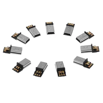 10 Pcs Mini USB de 5 Pines conector Macho de BRICOLAJE Conector SMT de Plata de Tono Gris Oscuro