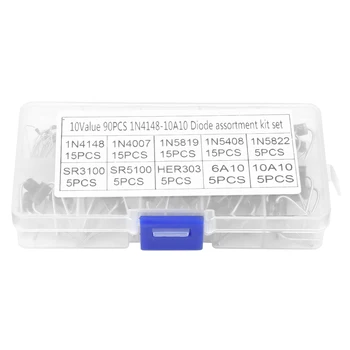 10 Valor de Diodos Surtido Electrónico Kit de Diodo Diodos Electrónicos para la Electrónica de los Entusiastas de la Industria de la Electrónica de los Profesionales de la