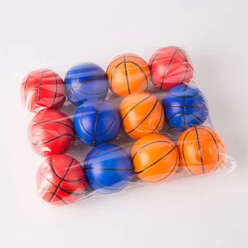 12Pcs Colorido de la Mano de Baloncesto Ejercicio Elástico Suave Calmante para el Estrés de la Bola de Niño Pequeño Juguete de Bola de Masaje de Juguete