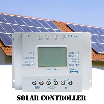 12V 24V Panel Solar Regulador PWM 60A Panel Solar Cargador Regulador Pantalla LCD para la Luz Solar de la Calle/Sistema de Generación de Energía