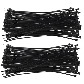 200 Pcs 150 X 1,8 Mm De Cable Eléctrico Empate Envoltura De Nylon Negro De Fijación
