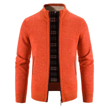 2023 Otoño e invierno de los hombres de color sólido suéter moda de cuello de pie suéter de los Hombres de calidad suéter de los hombres suéter casual 6601