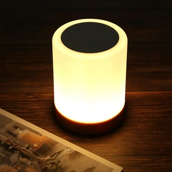 3X Luz de Noche, Lámpara Táctil Para Dormitorios de las Lámparas de noche Con Batería Recargable Regulable 2800K-3100K RGB que cambia de Color