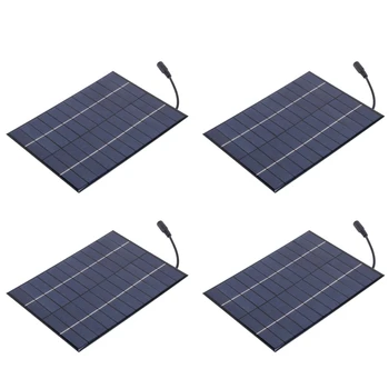 4X 12V 5.2 W Mini Panel Solar Policristalino de las Células Solares de Silicio Epoxi Módulo Solar Sistema de Cargador de Batería + DC de Salida