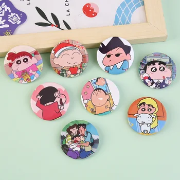 8pcs/lote de caricatura Japonesa pin circular broche mochila del estudiante colgante niña regalo de anime insignia