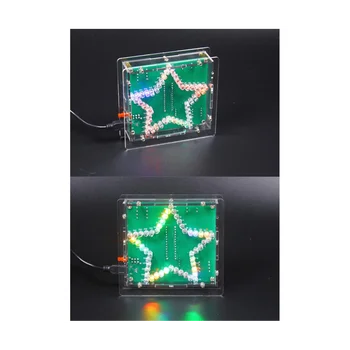 BRICOLAJE Electrónico Kit de Soldadura Suite de colores Estrella de Cinco puntas de Parpadeo del LED de Marquesina en el Circuito de la Luz de Kit de Placa, con Cáscara