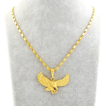 Corea del Águila de Collar 24K Chapado en Oro Collar De las Mujeres del Encanto de la Joyería de Regalo de 45CM 50CM