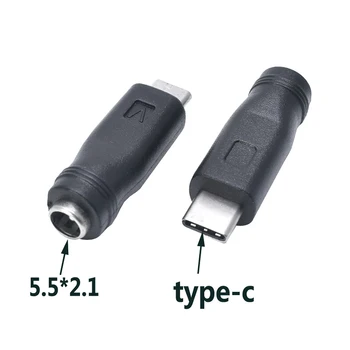 De alta Calidad 1PC de Alimentación de CC del Adaptador Convertidor de 5.5x2.1mm 5525 conector Hembra USB Tipo C Conector Macho