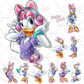 Disney Daisy Duck Imprime etiquetas En la Ropa de Minnie Parche de Hierro en las Transferencias Para las Mujeres Ropa Bolsas Apliques Lavable Insignia de BRICOLAJE