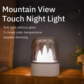 Dormitorio escritorio mini decoración de la lámpara de regalo de Cumpleaños creativa de carga de la montaña con vista a la luz de la noche