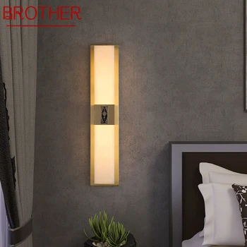 El HERMANO de Latón de Luz de Pared LED Moderno de Lujo de Mármol, lámparas de pared de Accesorio de Decoración de Interiores para el Hogar Dormitorio Sala de estar Corredor