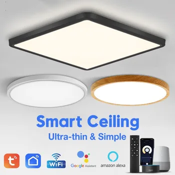 Hogar inteligente luces interiores luces de techo del dormitorio Moderno Tuya Aplicación Inteligente de lámparas de Techo para la Sala de estar del panel del led luces de techo