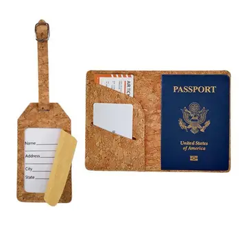 Identificador Del Titular Del Pasaporte Duradera Corcho Equipaje Maleta De Etiquetas Accesorios De Embarque Conjunto De Etiquetas De Equipaje De Viaje
