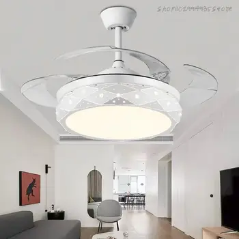 Invisible y ventilador de techo, luz de restaurante fan de la luz de la sala dormitorio hogar moderno minimalista con ventilador eléctrico