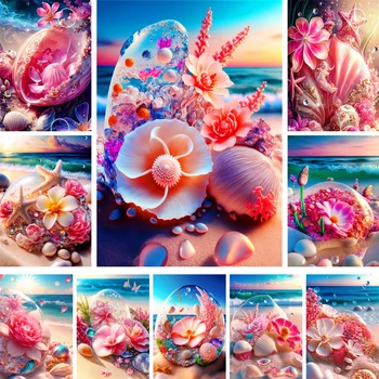 La fantasía Mar Flores DIY Pintura Por Números Paquete de Pinturas al Óleo 40*50 Pintura al Óleo hecha a Mano Para los Adultos Por el Dibujo, Arte de la Pared