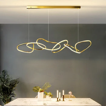LED moderna lámpara de araña anillo de la cadena colgante de luz de la cocina, sala de estar estudio de decoración de interiores casa que cuelga lightлюстра потолочная