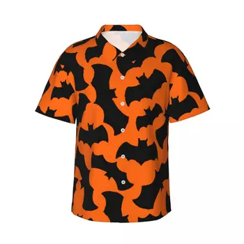 Los hombres de manga corta camiseta de Murciélagos de Halloween camisetas Polo Shirt Tops