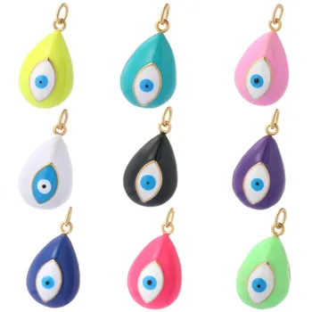 Mal de Ojos Azules Encantos para la Fabricación de Joyas de Bohemia Gotas de Agua de Colores de Resina de Bricolaje Aretes Collar de Amuletos para Pulseras