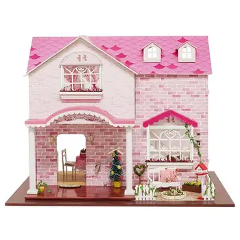 Miniatura de la Casa en Miniatura casa de Muñecas de la Sala de Kit DIY Craft Modelo Para Adultos y Adolescentes A Construir Linda Decoración de la Habitación de los Regalos de Cumpleaños