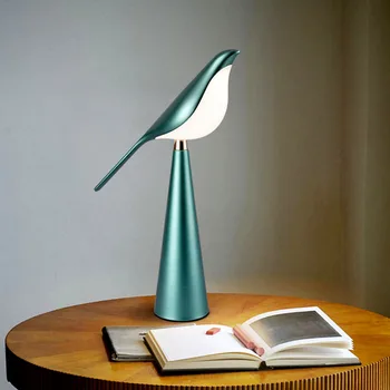 Moderna Creativa de aves luminaria de Diseño de hierro y acrílico LED suave de la lámpara de la mesa de decoración para el hogar abajur de lectura ajustables baseus luz de la noche