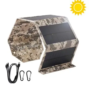 Paneles solares Para Camping Picnic USB Cargador de Paneles Con 4 Paneles Solares al aire libre de los Accesorios de Viaje 5V 2A Solar Power Bank Para