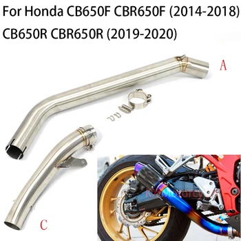 Para Honda CB650F CBR650F 2014-2018 /CB650R CBR650R 2019-2020 Actualización Modificado de escape de Motocicletas mediados de tubo de conexión conectar deslizarse sobre