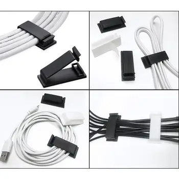 Pc Power Clip de Cable de Cable Eficiente Gestión de los Clips de la Oficina en Casa Organizar Tv Portátil, Cables de Ethernet con Auto-adhesivo de Alimentación