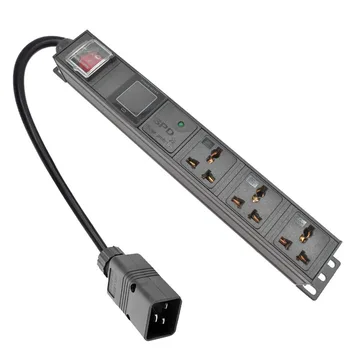PDU regleta eléctrica 4000W de la Red de Gabinete de aleación de Aluminio de enchufe de CA 3 10A socket Universal, amperímetro, protección contra sobretensiones de socket