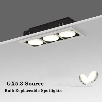 Reemplazable GX53 LED de la Lámpara 7W LED Spot Luz Ultra-Delgada de Empotrar Cuadrado LED Downlight con Sala De estar Dormitorio con Balcón