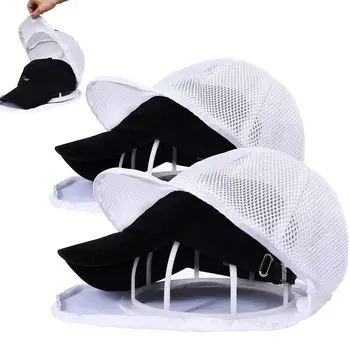 Sombrero de lavado Para el Lavado de la Máquina 2pcs lavadora Sombrero Protector Con Bolsa de Malla 2 En 1 de la gorra de Béisbol de los Limpiadores de la Tapa Shaper Ajuste Para