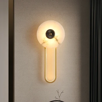 TEMAR Latón Lámpara de Pared LED Moderna de Mármol de Lujo Lámpara de la Luz de la Decoración de Interiores del Hogar Dormitorio de la Mesilla de la Sala de estar Corredor