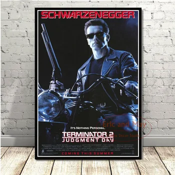 Terminator Arnold Schwarzenegger Película De Pintura En Tela, Las Imágenes De La Pared Para La Sala De Estar Película De La Vendimia Decorativos Para El Hogar Decoración Obrazy