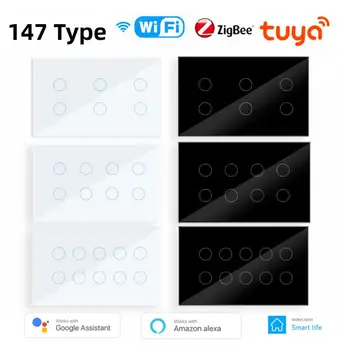 Tuya WIFI, Zigbee Smart Switch 147 Tipo 6/8/10Gang Casa Interruptor de Pared Panel de Alexa principal de Google de Control de Interruptor Para la Vida Inteligente