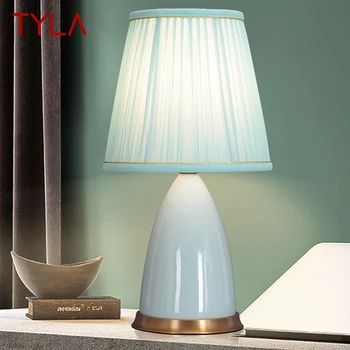 TYLA Cerámica Lámpara de Mesa LED Moderna Creativa Regulable Escritorio Luces de Decoración Para el Hogar Sala de estar Dormitorio de Cabecera
