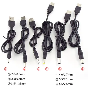 USB a Macho a DC 2.0 0.6 2.5 3.5 1.35 4.0 1.7 5.5 2.1 5.5 2.5 mm fuente de Alimentación Enchufe tipo de conector de Un cable de extensión para conector de cables